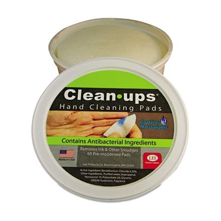 Lee Products Co LEE, Clean-Ups Hand Cleaning Pads, Cloth, 3in Dia, 60/tub 10145